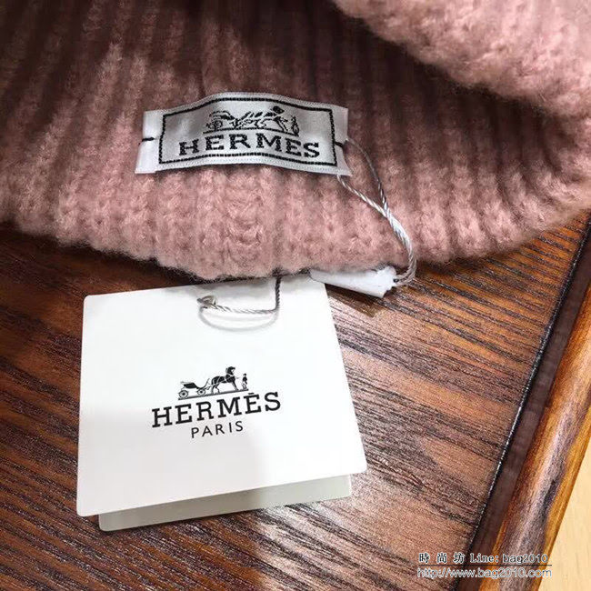 愛馬仕HERMES 秋冬新款 時尚爆款狐狸毛球羊絨帽 LLWJ8716